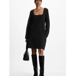 COS Black Square Neck A Line Dress 🖤